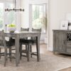 Rustic Counter Height Dining Table - Gray - Image 4
