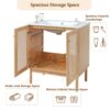 Bathroom Vanity Crafted From Natural Materials, Featuring Handmade Rattan Doors And Soft-Closing Mechanisms - Light Brown - Image 6
