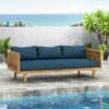 Claremont - 3 Seater Daybed Acacia Wood Water Resistant Cushions - Teak - Image 5