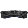 Manual Reclining Sectional Sofa Set L Shaped Symmetrical Motion Sofa Corner Couch Sets With Storage Boxes, 4 Cup Holders And LED Light Strip For Living Room - Black - Image 11