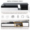 Modern, Minimalist Rectangle Extendable TV Stand, TV Cabinet With 2 Drawers And 1 Cabinet For Living Room, Up To 100" - Black - Image 6