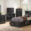 Louis Phillipe - Twin Storage Bed - Black - Image 6