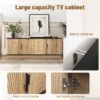 Grain 4 Door TV Cabinet, An Ideal Choice For TV And Item Storage In Modern Homes, A Perfect Blend Of Nordic And Modern Minimalist Styles - Black - Image 10