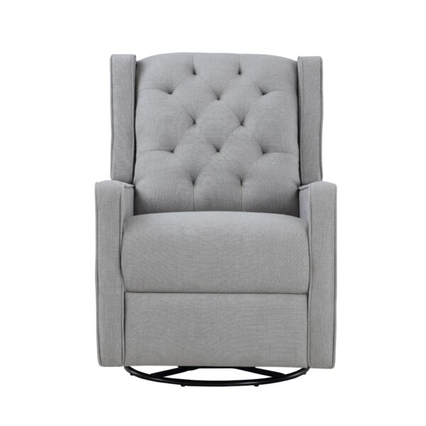 Milah - Gliding Swivel Recliner Tufted Pebble - Khaki