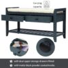 Shoe Rack With Cushioned Seat And Drawers Multipurpose Entryway Storage Bench - Antique Navy - Image 10