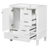 Bathroom Vanity, Modern Bathroom Cabinet With Sink Combo Set, Bathroom Storage Cabinet With A Soft Closing Door And 3 Drawers, Solid Wood Frame, Resin Basin - White - Image 14