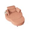 Corduroy Sofa With Two Throw Pillows, A Waist Pillow And An Extra Tray Is Comfortable For A Small Apartment Bedroom - Orange - Image 10