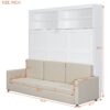 Queen Size Murphy Wall Bed With Sofa - White - Image 20