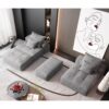 Modern Oversized Modular Sectional Sofa With Ottoman, Seat, Chaise Lounge And Armrest, Sparkling Chenille Fabric Soft Cushion Sofa With 4 Pillows, 4 Pieces Diy Combination Tufted Sofa, No Assembly Required - Gray - Image 7