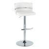 Cinch - Contemporary Adjustable Barstool With Swivel With Rounded T Footrest (Set of 2) - Chrome / White - Image 2
