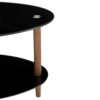 Oval Glass Coffee Table, Modern Table In Living Room Oak Wood Leg Tea Table 3-Layer Tempered Glass Table - Brown / Black - Image 8