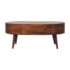 Large Wave Coffee Table, 1 Drawer - Chestnut - Image 6