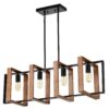 4 Light Kitchen Island Lights Pendant Light Farmhouse Dining Room Light Fixture, Rectangular Chandelier, 36" Hanging Lighting For Living Room, Conference Room, Home Office - Matte Black - Image 13