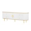 Modern TV Stand For TVs Up To 80", Entertainment Center With 4 Drawers And 1 Cabinet, Wood TV Console Table With And Handles For Living Room - White - Image 20