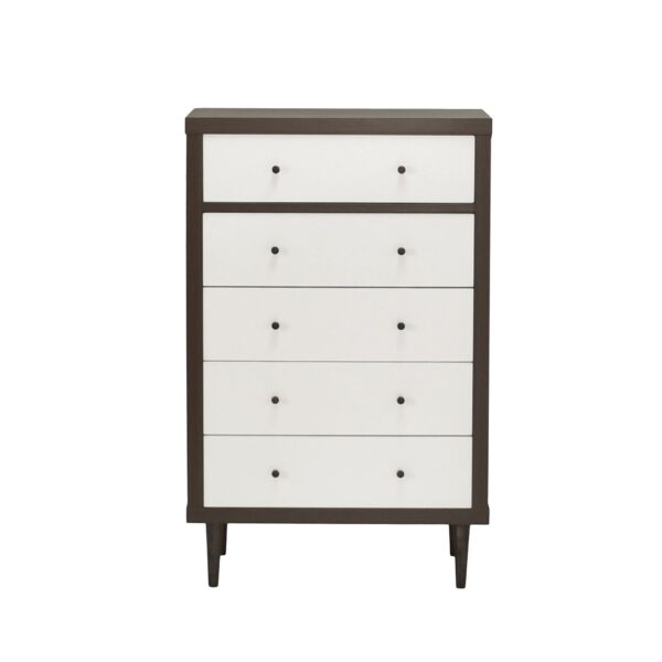 Nystrom - Mid Century Modern, 5 Drawer Dresse - Walnut