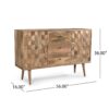 3 Drawer Sideboard With 2 Doors (KD Legs) - Natural - Image 3
