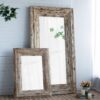 Full Length Rectangle Floor Mirror With Distressed Wood Frame - Brown - Image 6