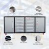 Storage Cabinets With Workbench (10 Drawers & 2 Cabinets) - Silver - Image 2