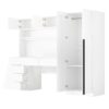 2 Door Storage Desk Wardrobe For Bedroom With Shelves And Drawers - White - Image 3