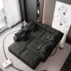 Modern Oversized Modular Sectional Sofa, Sparkling Chenille Fabric Soft Cushion Sofa With 8 Pillows, 8 Pieces Diy Combination Tufted Sofa, No Assembly Required - Black - Image 9
