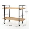 Modern Industrial Bar Cart With Shelving And Casters - Natural - Image 2