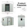 88.98" Outdoor Metal Storage Shed With Window - White - Image 4