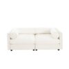 2 Seater Sofa With Storage Seat And Cylindrical Backrest - White - Image 11