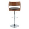 Cecina - Mid-Century Modern Adjustable Height Barstool With Swivel With Oval Footrest (Set of 2) - Chrome / Walnut / Brown - Image 5