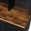 Modern Hall Tree With Entryway Bench, 3 Shelves And Drawers, Wide Hall Tree With Storage Bench For Hallway - Black - Image 16