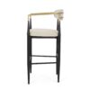 Counter Height Upholstered Bar Stools With Backs And Iron Legs For Kitchen Island (Set of 2) - Beige - Image 9