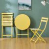 3 Piece Patio Bistro Set Of Foldable Round Table And Chairs - Yellow - Image 10