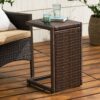 Bucharest - End Table C Shaped Side Table Rattan - Brown - Image 4