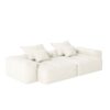 Modern Oversized Modular Sectional Sofa With 2 Chaise Lounge And 2 Armrest, Sparkling Chenille Fabric Soft Cushion Sofa With 4 Pillows, 4 Pieces Diy Combination Tufted Sofa, No Assembly Required - Beige - Image 17