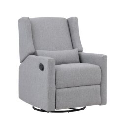 Pronto - Swivel Glider Recliner With Pillow - Rich Gray