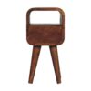Extra Mini Curve Open Slot Bedside Table - Chestnut - Image 5