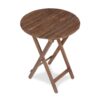 3 Piece Acacia Bistro Set, Folding Patio Furniture For Garden Backyard Balcony Porch With 1 Coffee Table And 2 Foldable Chairs - Natural Stained - Image 21