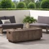 Outdoor 48" Rectangular Iron Propane Fire Pit With 50, 000 Btu - Brown Wood Pattern - Image 11