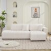 Jessica - Lamb Wool Right Facing Sectional Sofa With Chaise - Beige - Image 8