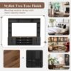 Wall Unit Entertainment Center With Bookshelves For TVs Up To 80", Modern TV Stand Media Console With Cabinets, Tempered Glass Doors And Adjustable Shelves For Living Room - Black - Image 11