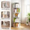 5 Tier Rotating Bookshelf, 360° Spinning Design, Space Saving Storage, For Home And Office - White - Image 7