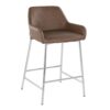 Daniella - Contemporary Fixed Height Counter Stool (Set of 2) - Chrome / Espresso - Image 2