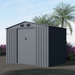 Industrial - 6' x 8' Garden Metal Shed Premium - Dark Gray