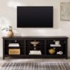 Modern Transitional 3 Shelf Open Storage 70" TV Stand For 80" TVs - Black - Image 4