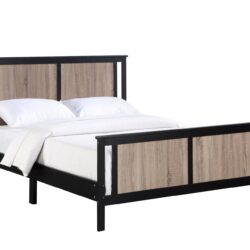 Connelly - Reversible Panel Full Bed - Black / Vintage Walnut