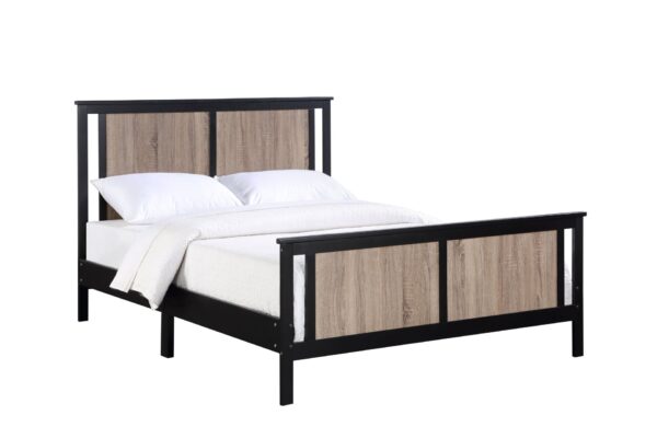 Connelly - Reversible Panel Full Bed - Black / Vintage Walnut