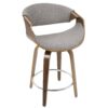 Curvini - Mid-Century Modern Counter Stool (Set of 2) - Walnut / Light Gray - Image 3
