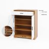 Freestanding Wooden Shoe Cabinet Organizer With Adjustable Shelves And Drawer - Natural / White - Image 13