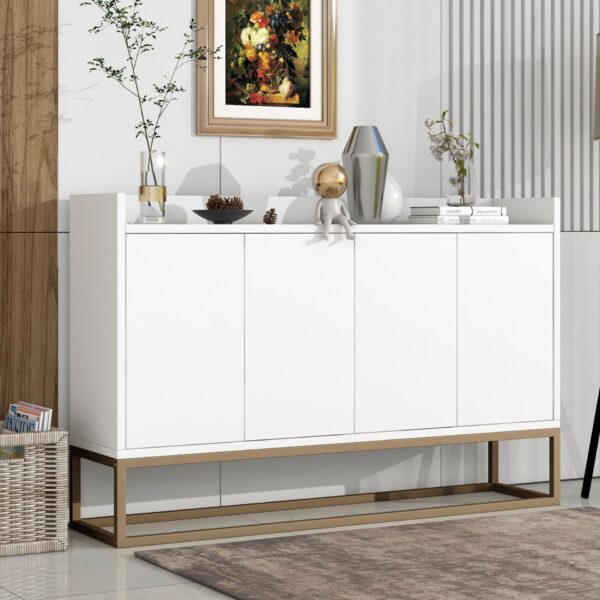Modern Sideboard Elegant Buffet Cabinet With Large Storage Space For Dining Room, Entryway - White