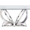 Finley - Clear Glass Top Mirrored Dining Table - Silver - Image 2
