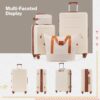 2 Piece Luggage Set With Bags Expanable Spinner Wheels ABS Lightweight Suitcase With Tsa Lock 20" / 24" - Khaki / Brown - Image 3